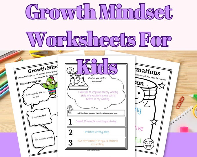 Growth Mindset Worksheets for Kids: Power of yet Activities (digital ...