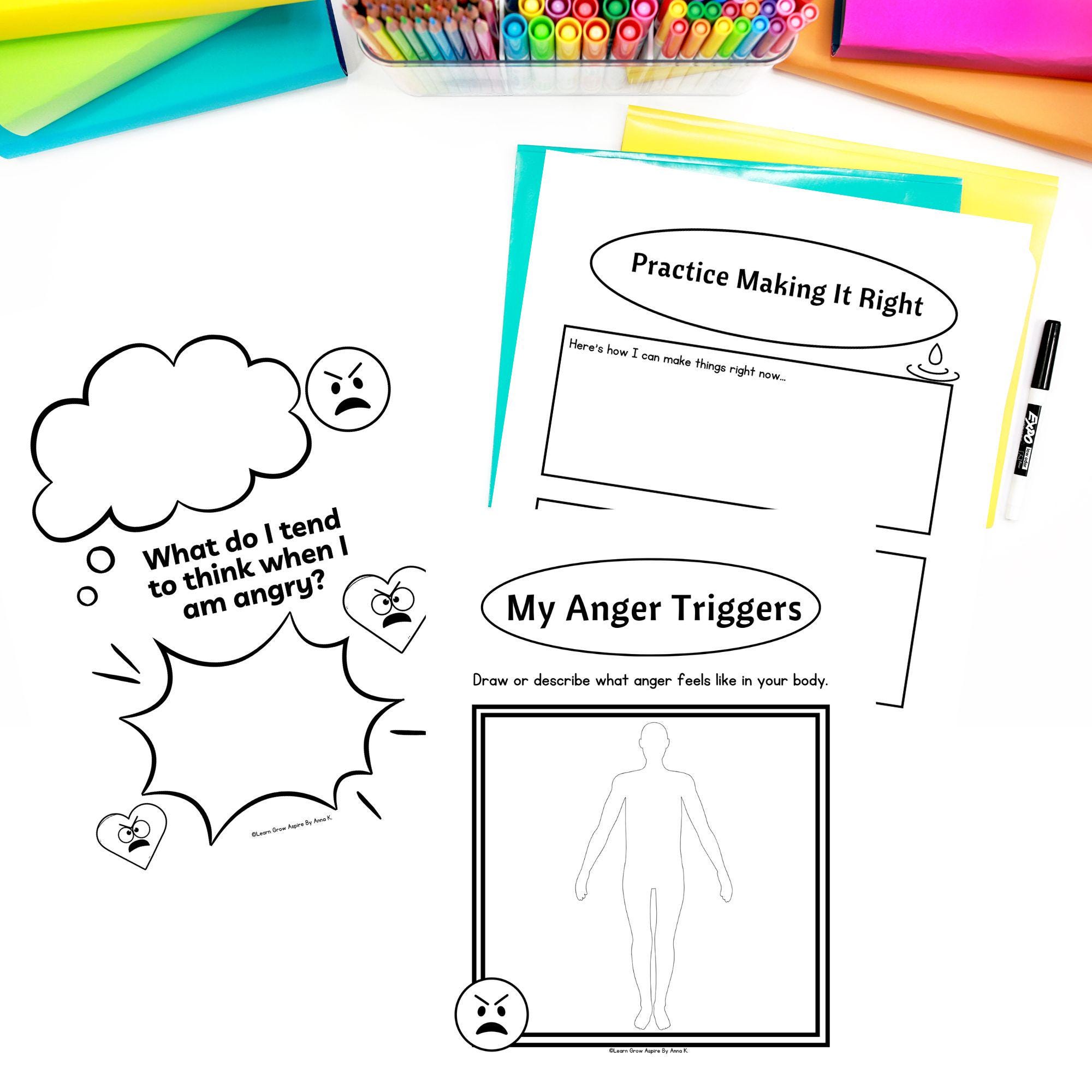 Anger Management Activities for Teens Therapy Worksheets for Angry ...