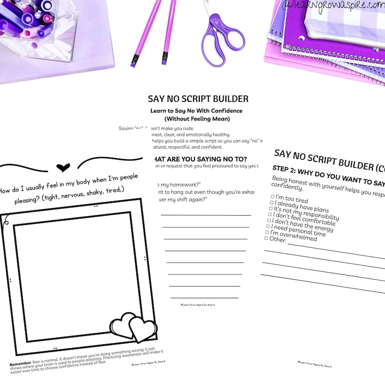 people pleasing worksheet therapist aid