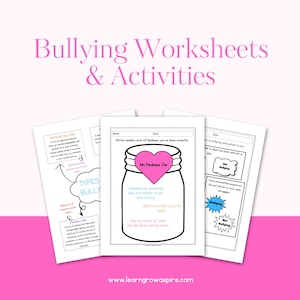 Può includere: Tre fogli di lavoro stampabili per insegnare ai bambini il bullismo. I fogli di lavoro includono un diagramma dei diversi tipi di bullismo, un'attività di barattolo della gentilezza e un'attività di ordinamento per identificare i comportamenti di bullismo.