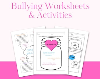 Kids Bullying Worksheets: Anti-Bullying Activities (Digital Download)