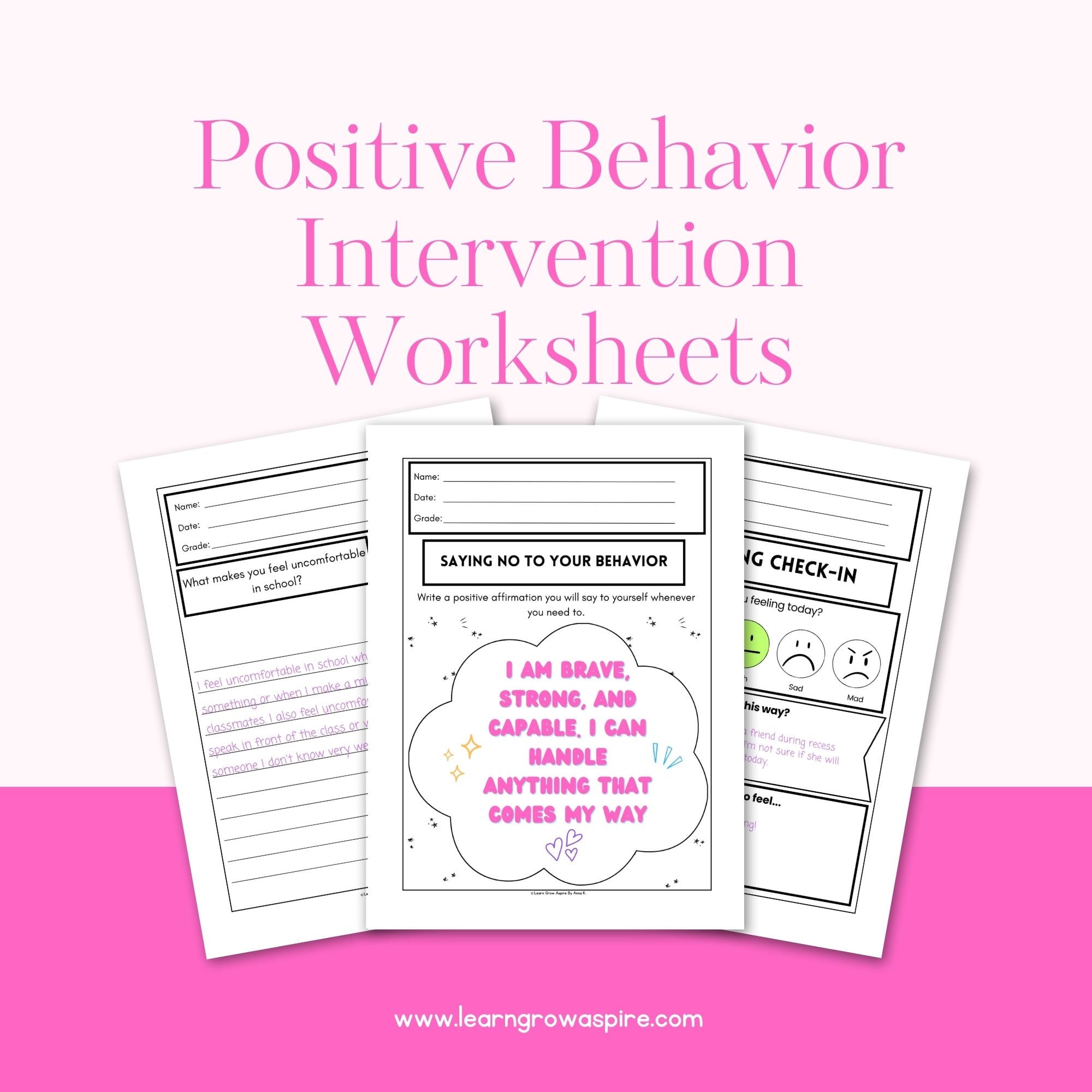 Classroom Behavior Intervention Worksheets: Student Reflection (PDF)