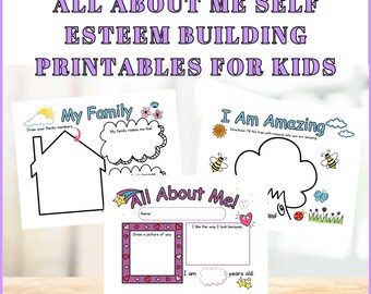 Schede informative "Tutto su di me" per bambini, stampabili in PDF. Attività per il ritorno a scuola, rompighiaccio per il primo giorno di scuola e presentazione degli studenti. Risorsa per l'apprendimento socio-emotivo.