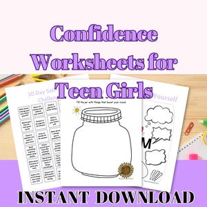 Teenage Confidence Worksheet For Teens Self Esteem Journal Workbook Teenager Planner Confidence Workbook Activity Therapist Resources Print