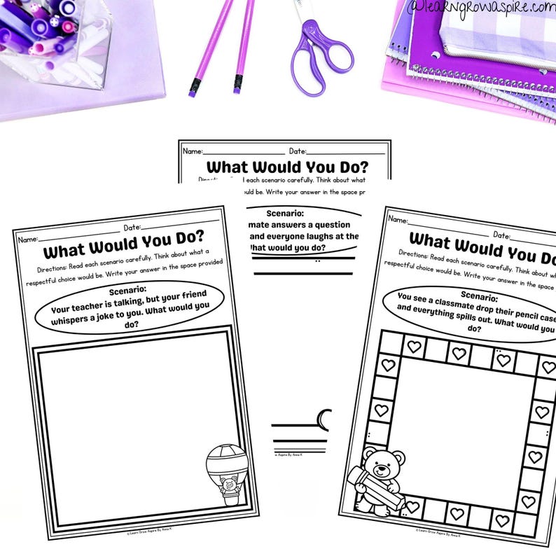 middle school and elementary school respect worksheets for kids printable pdf.