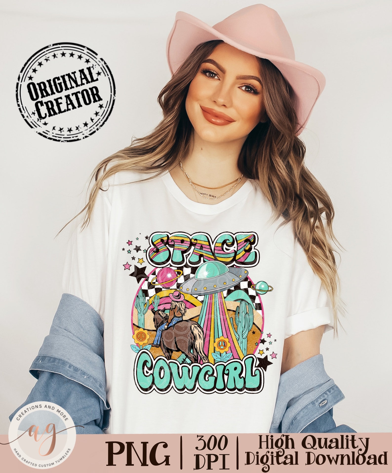 Western Retro Space Cowgirl Western Retro Png Designs - Etsy