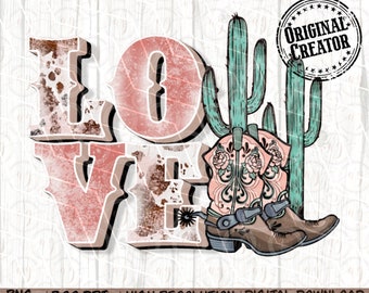 Western Valentine Png, Love Png, Western Cowboy Png, Western Sublimation Png, Cowboy Png, Valentine Png