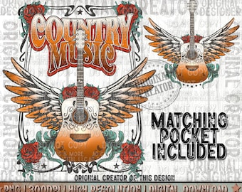 Country Music Guitar Png, Country Music Design, Trendy Png, Sublimation Png, Western Shirt Design Png, Western Design Png, Digital Download