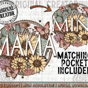 Western Country Mama Png, Country Mama and Mini Png, Western Sublimation, Western Shirt Design Png, Mama Png, Mini Png ORIGINAL CREATOR