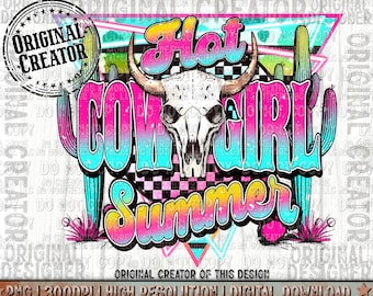 Retro Western Hot Cowgirl Summer Png, Trendy Png, Western Sublimation png, Digital Design png, Summer Design Png, Beach Vibes Png, Retro Png