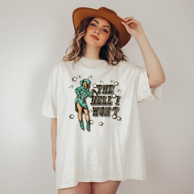 The Hell I Won't Sassy Pinup Cowgirl Retro Sublimation - Etsy