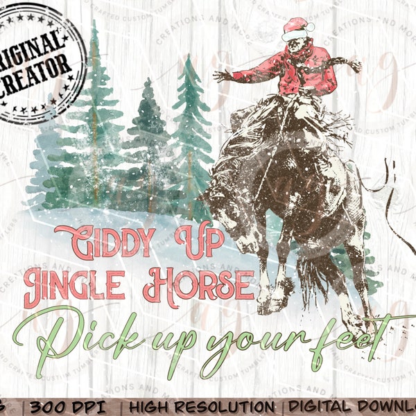 Western Christmas Png, Cowboy Christmas Png, Giddy Up Jingle Horse Png | Christmas Sublimation Design, Christmas png