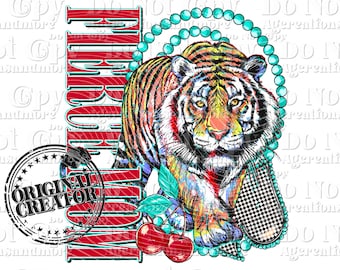 Fierce mom tiger Retro PNG, Western Design, Trendy Design png, collage png