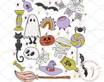 Retro Halloween PNG, Retro Fall Sublimation Png, Groovy Halloween Sublimation Design Png / Hippie Halloween PNG / Ghoul T-Shirt / Pumpkin PNG