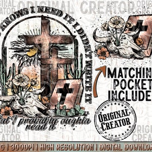 Western Png, Christian Cross Desert Sunset Png Pocket Set, Western Sublimation Png, Western Shirt Design, Western Faith Cross Png. Lord Png