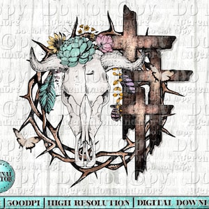 Trendy Western Faith Png, Western Boho Png, Western Sublimation Png, Western Shirt Design Png, trendy Png, Faith Cross Png