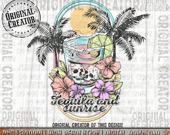 Summer Png, Tequlia and Sunrise png, Summer Sublimation png, summer vibes png, Trendy Design png, Retro png, Groovy Summer png, Digital Png