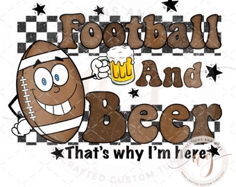 Fotboll Retro Fotboll och Öl PNG | Digital Nedladdning | Fotboll PNG | Matchdag PNG | Sublimering PNG | Transfer PNG