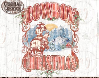Western Christmas Png Cowboy Christmas Png | Western Sublimation Png | Merry Christmas Png | Western Christmas Png Clipart
