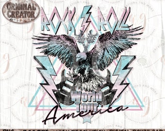 Rock N Roll Png | Vintage Sublimations Png | Sublimation Png | Rock and Roll Shirt Design, Sublimation Downloads