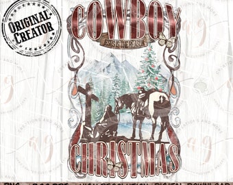 Cowboy Christmas Png, Western Praying Cowboy Christmas Png, Christmas Cowboy Png, Western Sublimation, Praying Cowboy Png, Jesus Png