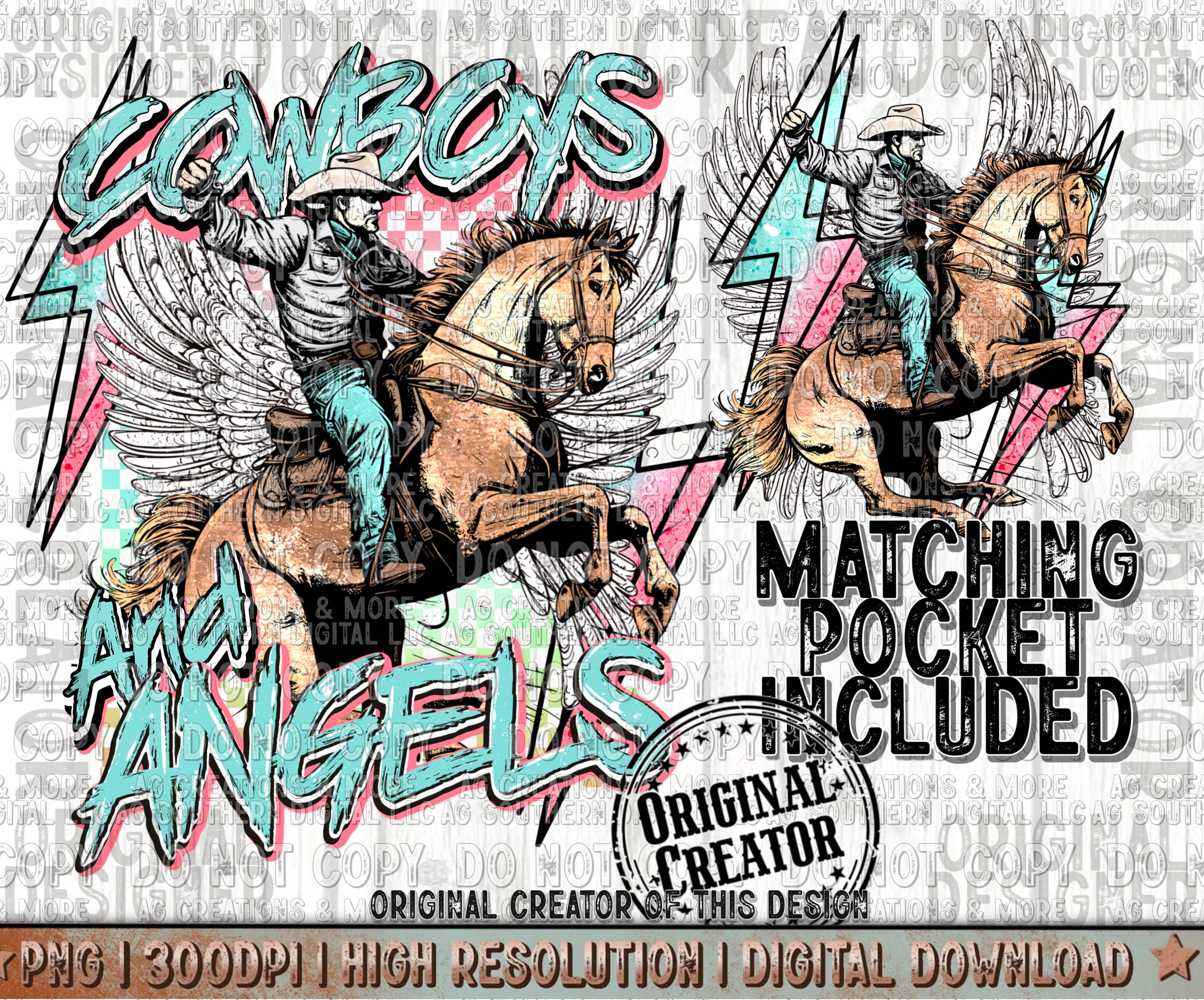 Retro Western Cowboys en engelen Png, Trendy Png, Western Sublimation Png, Western Design Png, Western Retro Cowgirl Png, Retro Cowboy Png