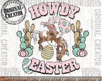 Western Easter Bunny Girl Png, Howdy Easter Png, Western Sublimation Png, Western Shirt Png, Easter Bunny Png, Easter Png