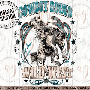 Ouest de la PNG | Cowboy Rodeo Png | Sublimation occidentale PNG | Cowboy Png | Rodeo Design Clipart PNG | Western Designs Png
