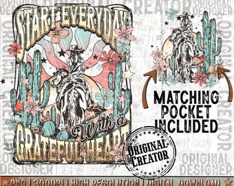 Western Cowgirl Png, Cowgirl Pocket Set Png, Western Sublimation Png, Western Cowgirl Shirt Design, Western Cowgirl Png, ORIGINAL CREATOR