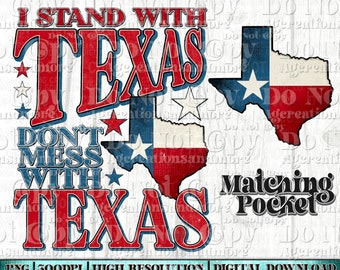 I Stand with Texas png pocket set, trendy png, sublimation png design, Texas design, stand with Texas png