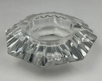 Retro Ashtray Clear Crystal Glass