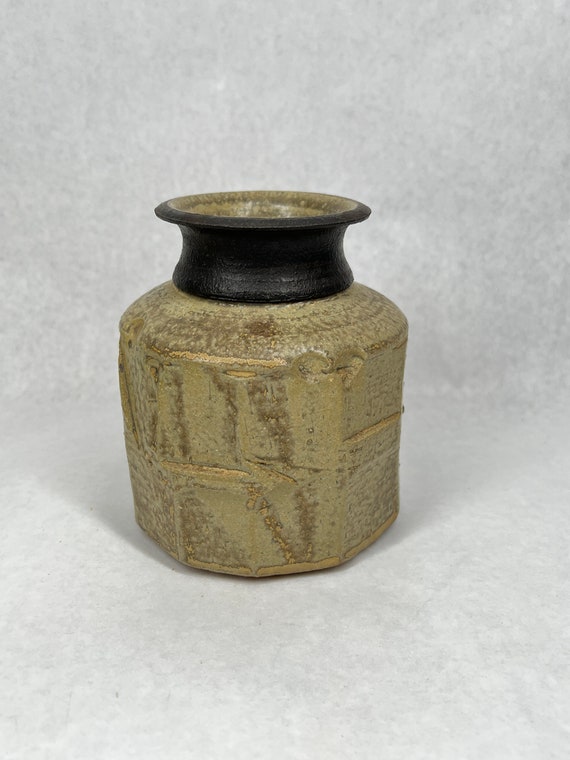 Vintage Artisan Stoneware Pottery Vase Signed Artist Patrick Etsy