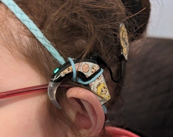 Thin braided headband for implant and hearing aids