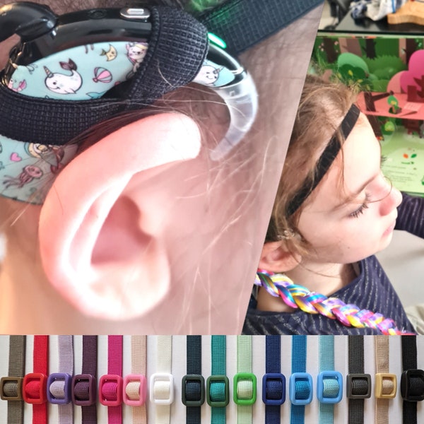 Dünnes, rutschfestes Kopfband 10 mm zur Pflege von Cochlea-Implantaten und Hörgeräten, Anti-Verlust-Sicherheits-Ohrbänder