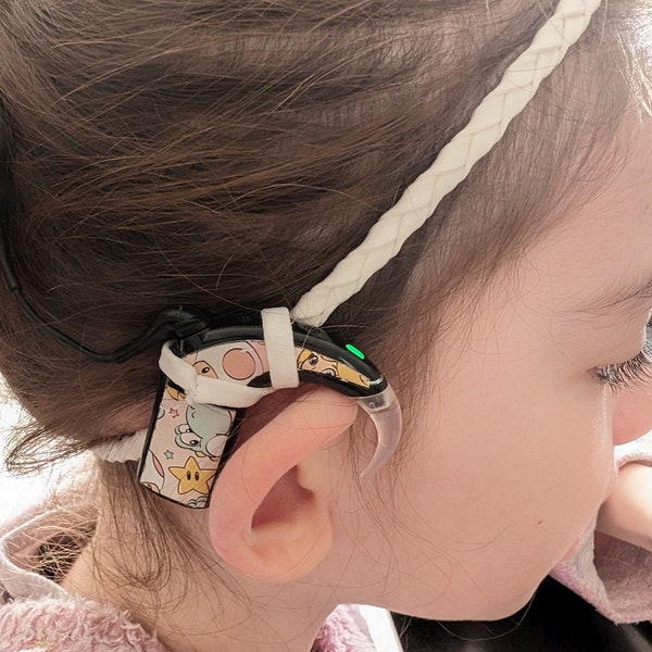 bandeau tressé pour implant cochléaire et prothèse auditive brettelle d oreille taille unique très extensible