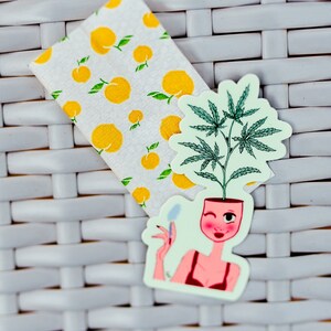 Pot Head Girl Die Cut Sticker, Vinyl Sticker, Pot Head, Cute