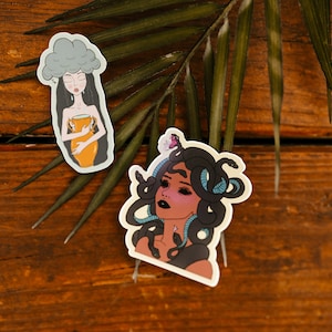 Medusa Die Cut Sticker, Vinyl Sticker, Girl Crying Sticker