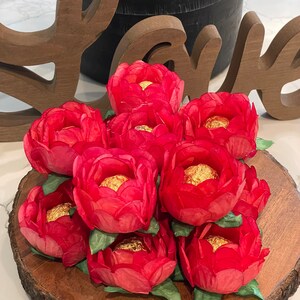 Hand Made Coral red Truffle Wrappers (forminhas)