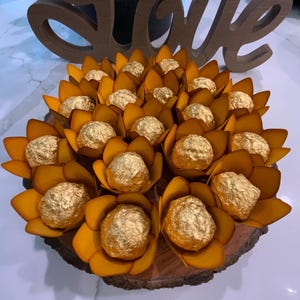 50 handgemaakte mosterd-sinaasappeltruffelverpakkingen (forminha's)