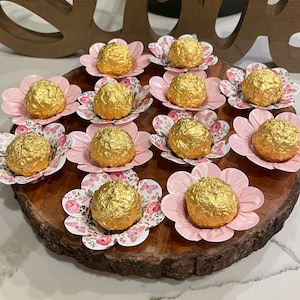 50 Pink/Floral Hand Made Truffle Wrappers (forminhas)