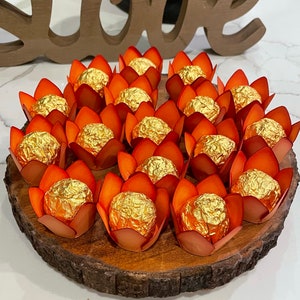 50 handgemaakte sinaasappeltruffelpapiertjes (forminha's)