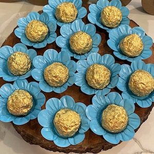 50 Blue Hand Made Truffle Wrappers (forminhas)