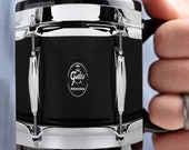 Gretsch Black Drum Mug, 2-D Printed Ceramic Mug, Drummer Coffee Mug, Present for Drummer, Drummer Gift, Christmas Gift For Drummer