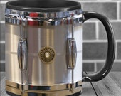 Gretsch Grey Drum Mug, Drummer Coffee Mug, Present for Drummers, Band Teacher Gift, Gift For Men, Gift For Him, Guitar Coffee Mug