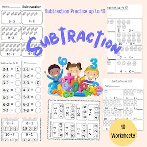 Kindergarten Subtraction ,math printable, Subtraction worksheet for kindergarten, printable Subtraction