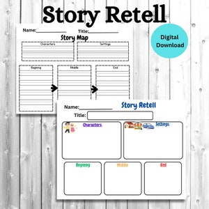 Druckbare Story Map - Story Retell - Story Map - Narrativer Planer - Leseverstehen - Grundschule - Hausschule