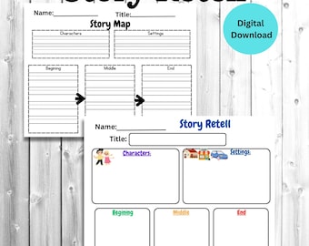 Printable Story Map - Story Retell - Story Map - Narrative Planner -  Reading Comprehension - Elementary - Homeschool