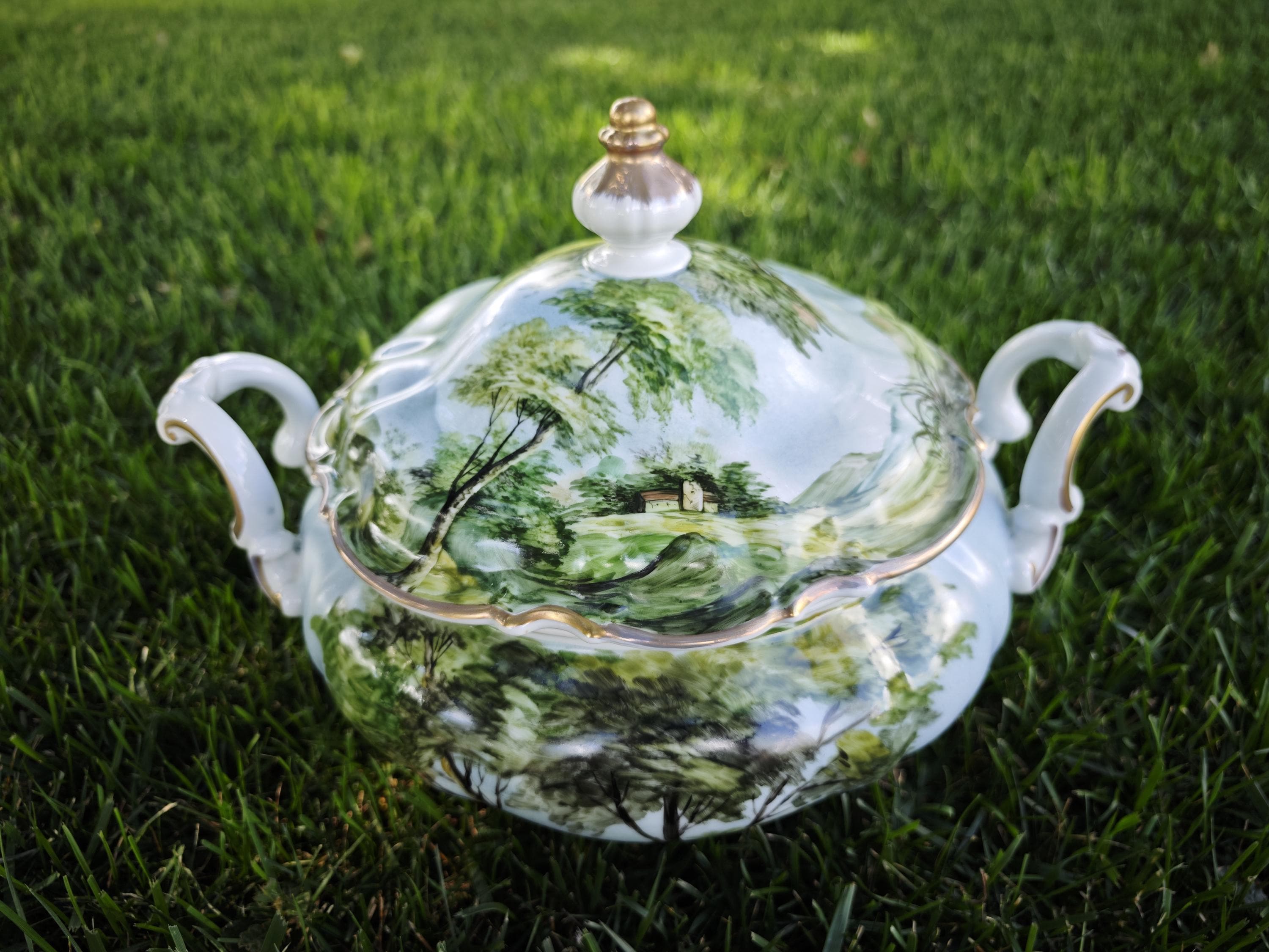 ⚡1920年代・手彩色ティーセット: ドイツ・フラウロイト ⚡1920年代・手彩色ティーセット: ドイツ・フラウロイト 1920年代・手