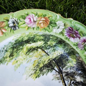 Hutschenreuther Sylvia – 33cm – Signed S. Isola – Floral Border – Vintage German Wall Art