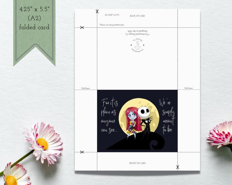 Jack and Sally Printable Anniversary Card digital Anniversary Card digital Download the ...